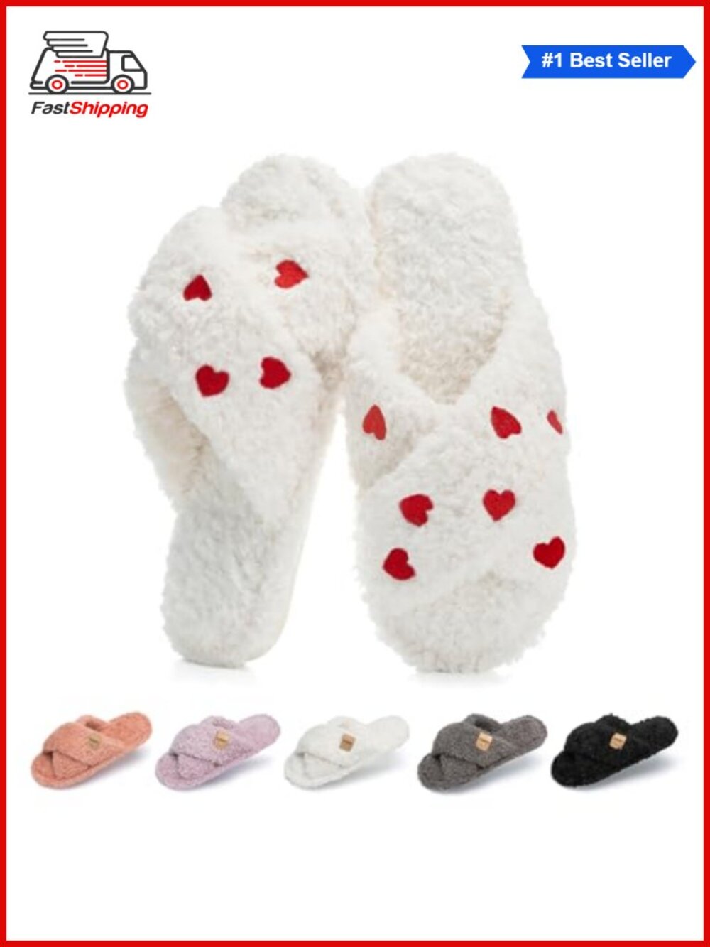 ✨ Fuzzy Open Toe Slippers Memory Foam Faux Fur House Shoes Indoor Outdoor